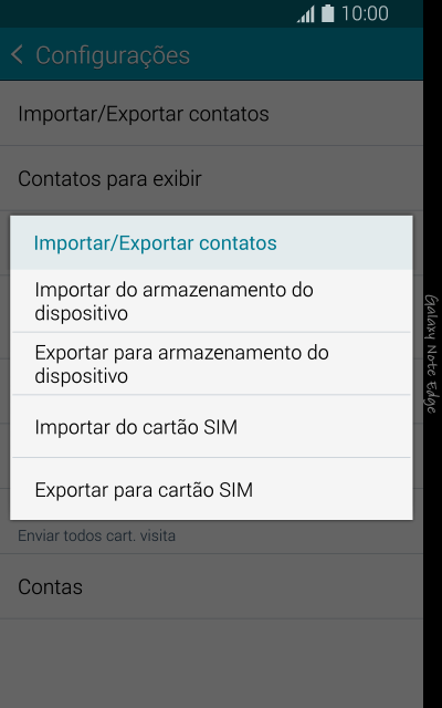 Pressione Importar do cartão SIM. Pressione Importar do cartão SIM.