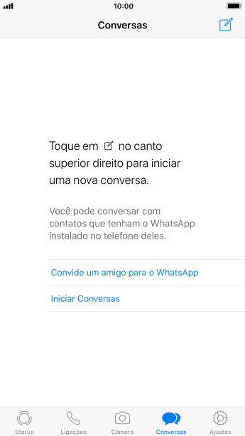 Pressione o ícone de nova mensagem. Pressione o ícone de nova mensagem.