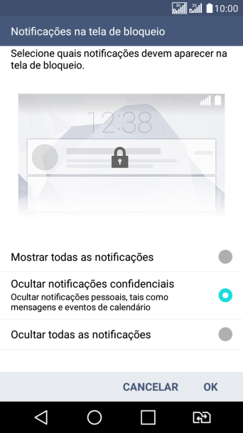 Pressione a configuração desejada. Pressione a configuração desejada.