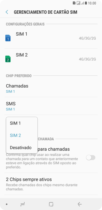 Pressione a configuração desejada. Pressione a configuração desejada.