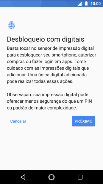 Pressione PRÓXIMO, e siga as indicações da tela. Pressione PRÓXIMO, e siga as indicações da tela.