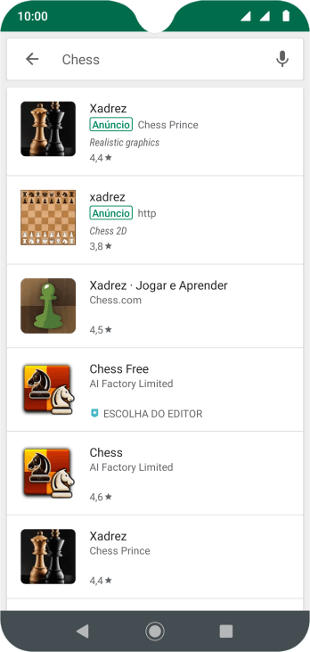 Pressione o app desejado. Pressione o app desejado.