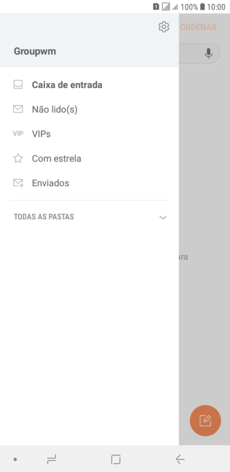 Pressione o ícone de configurações. Pressione o ícone de configurações.