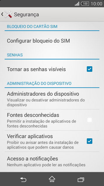 Pressione Configurar bloqueio do SIM. Pressione Configurar bloqueio do SIM.
