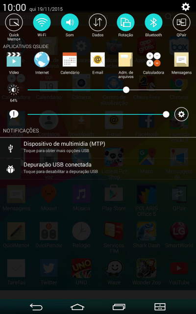 Pressione o ícone de configurações. Pressione o ícone de configurações.