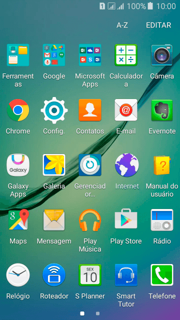 Pressione Galeria, e navegue até a pasta desejada. Pressione Galeria, e navegue até a pasta desejada.