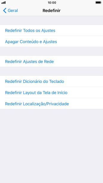 Pressione Redefinir Todos os Ajustes. Pressione Redefinir Todos os Ajustes.