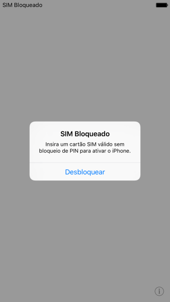 Se o seu chip estiver bloqueado, você deve pressionar Desbloquear. Se o seu chip estiver bloqueado, você deve pressionar Desbloquear.