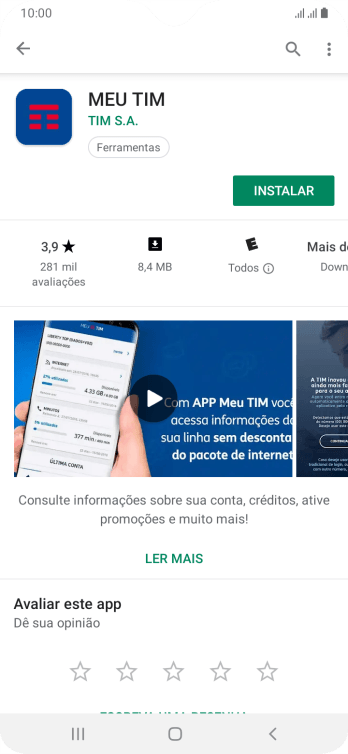 Pressione INSTALAR, e siga as indicações da tela para instalar o app. Pressione INSTALAR, e siga as indicações da tela para instalar o app.