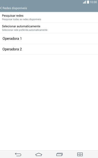 Se você quiser selecionar uma rede automaticamente, deve pressionar Selecionar automaticamente. Se você quiser selecionar uma rede automaticamente, deve pressionar Selecionar automaticamente.