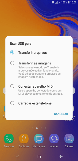 Pressione Transferir arquivos para ativar a função. Pressione Transferir arquivos para ativar a função.