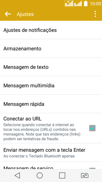 Pressione Mensagem de texto. Pressione Mensagem de texto.
