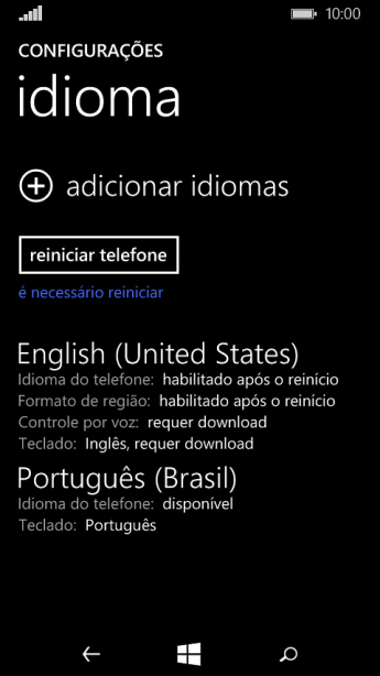 Pressione reiniciar o telefone, e aguarde um instante enquanto o celular reinicia. Pressione reiniciar o telefone, e aguarde um instante enquanto o celular reinicia.