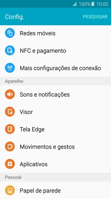 Pressione Redes móveis. Pressione Redes móveis.