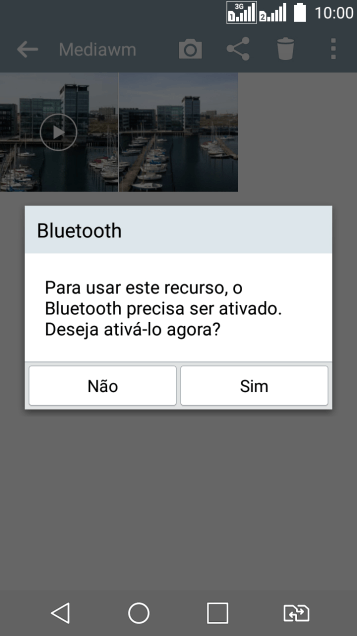 Se o Bluetooth estiver desativado, você deve pressionar Sim para ativá-lo. Se o Bluetooth estiver desativado, você deve pressionar Sim para ativá-lo.