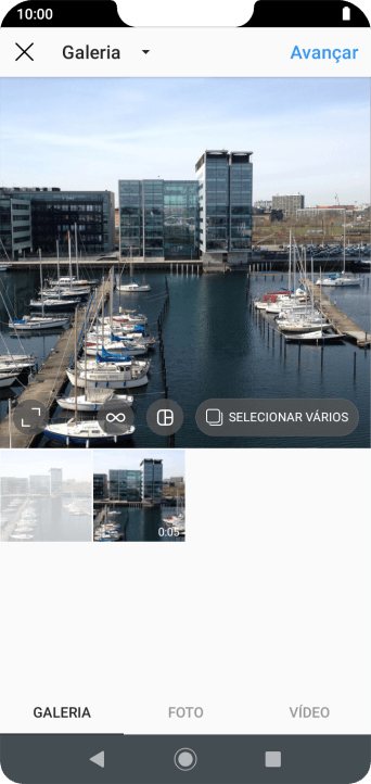 Pressione GALERIA, e navegue até a pasta desejada. Pressione GALERIA, e navegue até a pasta desejada.