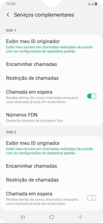 Pressione Exibir meu ID originador abaixo do chip desejado. Pressione Exibir meu ID originador abaixo do chip desejado.