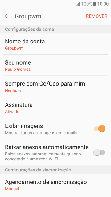 Pressione Agendamento de sincronização. Pressione Agendamento de sincronização.