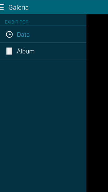 Pressione Álbum, e navegue até a pasta desejada. Pressione Álbum, e navegue até a pasta desejada.