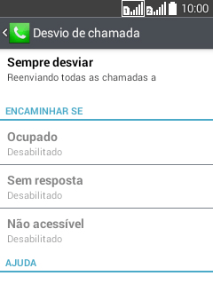 Pressione o tipo de encaminhamento desejado. Pressione o tipo de encaminhamento desejado.