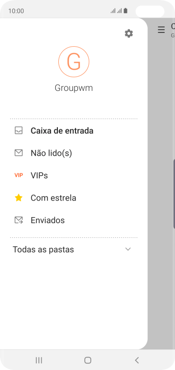 Pressione o ícone de configurações. Pressione o ícone de configurações.