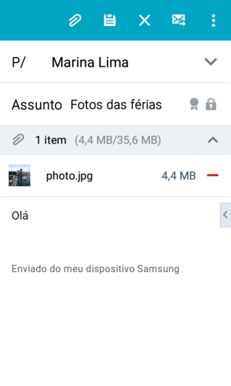 Pressione o ícone de enviar, quando você terminar de escrever seu e-mail. Pressione o ícone de enviar, quando você terminar de escrever seu e-mail.