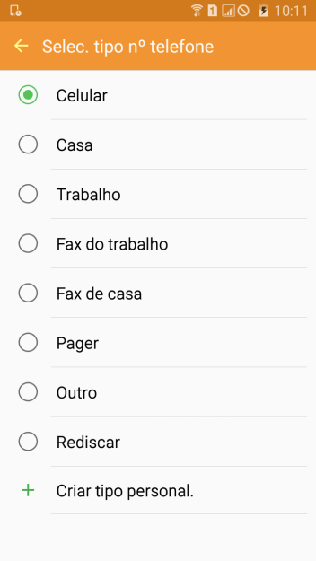 Pressione o tipo de número desejado. Pressione o tipo de número desejado.