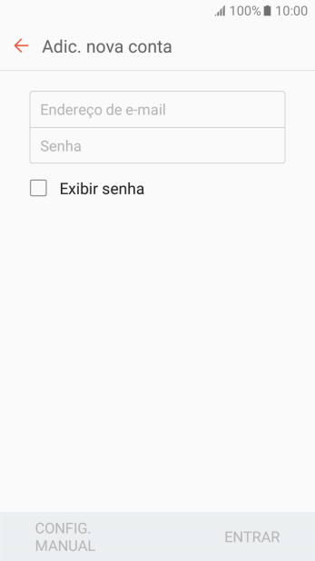 Pressione Endereço de e-mail, e digite o endereço de e-mail. Pressione Endereço de e-mail, e digite o endereço de e-mail.
