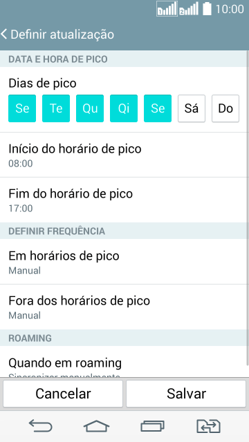 Pressione Em horários de pico. Pressione Em horários de pico.