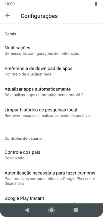 Pressione Atualizar apps automaticamente. Pressione Atualizar apps automaticamente.