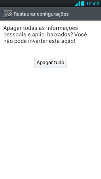 Pressione Apagar tudo. Pressione Apagar tudo.