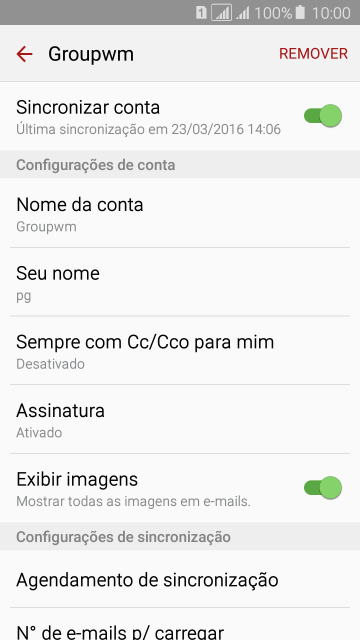 Pressione Seu nome, e digite o nome de remetente desejado. Pressione Seu nome, e digite o nome de remetente desejado.