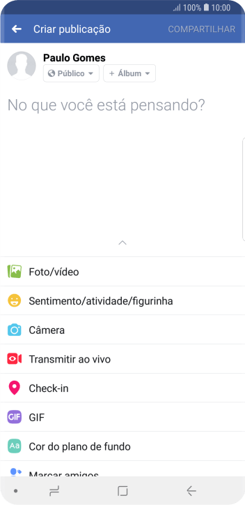 Pressione o campo de escrever, e digite o texto desejado. Pressione o campo de escrever, e digite o texto desejado.