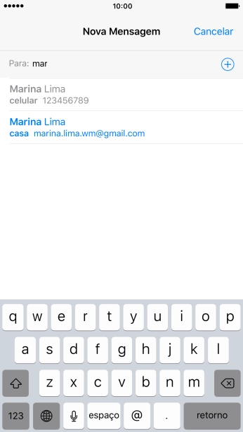 Pressione o contato desejado. Pressione o contato desejado.