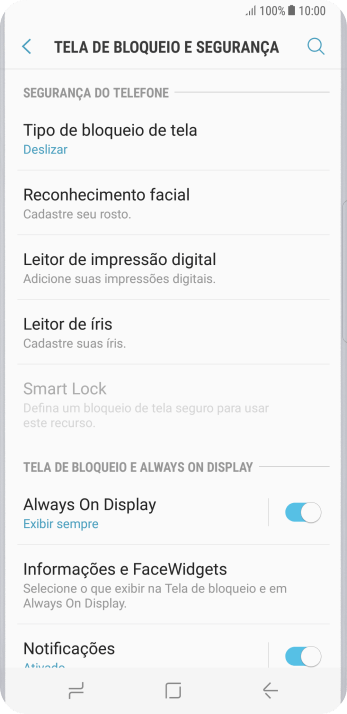 Pressione Leitor de íris. Pressione Leitor de íris.