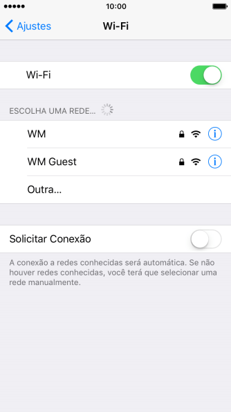 Pressione a rede Wi-Fi desejada, e digite a senha da sua rede Wi-Fi. Pressione a rede Wi-Fi desejada, e digite a senha da sua rede Wi-Fi.