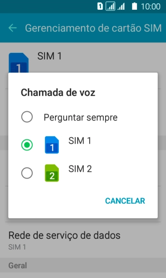 Pressione a configuração desejada. Pressione a configuração desejada.
