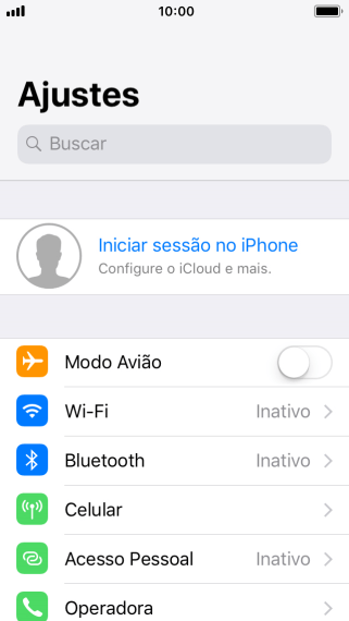 Pressione Iniciar sessão no iPhone. Pressione Iniciar sessão no iPhone.