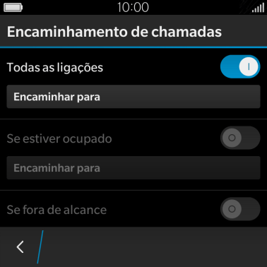Pressione o indicador ao lado do tipo de encaminhamento desejado para desativá-lo. Repita até que todas as configurações de encaminhar chamadas estejam anuladas. Pressione o indicador ao lado do tipo de encaminhamento desejado para desativá-lo. Repita até que todas as configurações de encaminhar chamadas estejam anuladas.