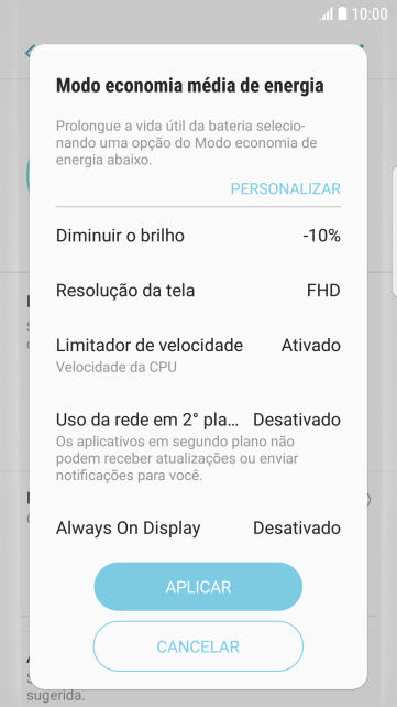 Pressione APLICAR para ativar a função. Pressione APLICAR para ativar a função.