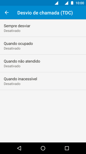Pressione o tipo de encaminhamento desejado. Pressione o tipo de encaminhamento desejado.