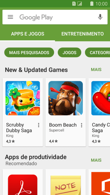 Pressione Google Play. Pressione Google Play.