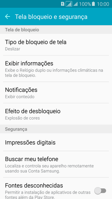 Pressione Tipo de bloqueio de tela. Pressione Tipo de bloqueio de tela.