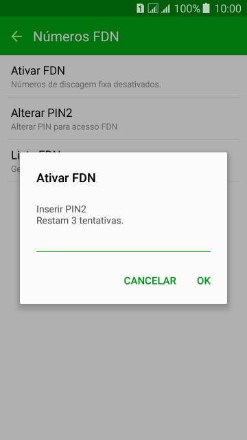 Digite o código PIN2, e pressione OK. Digite o código PIN2, e pressione OK.