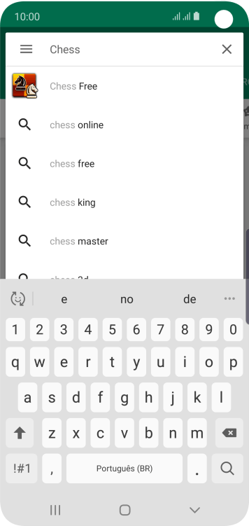 Insira o nome ou assunto do app desejado, e pressione o ícone de busca. Insira o nome ou assunto do app desejado, e pressione o ícone de busca.
