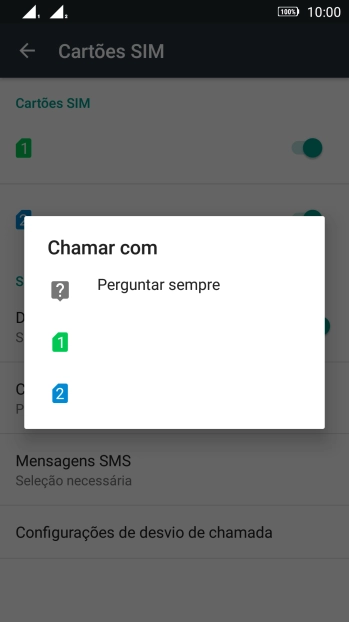 Pressione a configuração desejada. Pressione a configuração desejada.