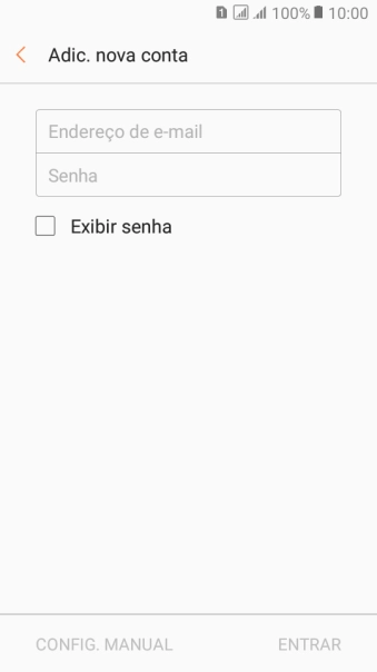 Pressione Endereço de e-mail, e digite o endereço de e-mail. Pressione Endereço de e-mail, e digite o endereço de e-mail.