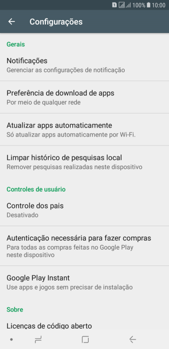 Pressione Atualizar apps automaticamente. Pressione Atualizar apps automaticamente.