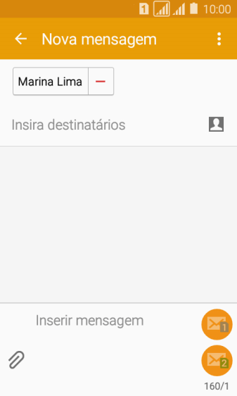 Pressioneo campo de escrever, e digite o texto da sua MMS. Pressioneo campo de escrever, e digite o texto da sua MMS.