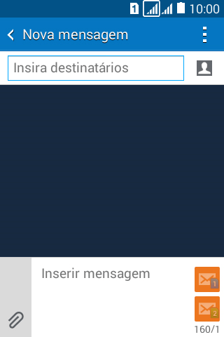 Pressione Insira destinatários, e digite as primeiras letras do destinatário. Pressione Insira destinatários, e digite as primeiras letras do destinatário.